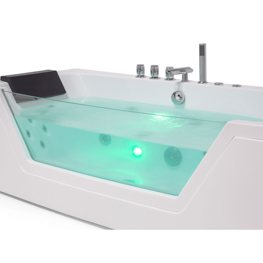 Banheira de hidromassagem de canto com LED SAMANA 1620 x 760 mm Branco