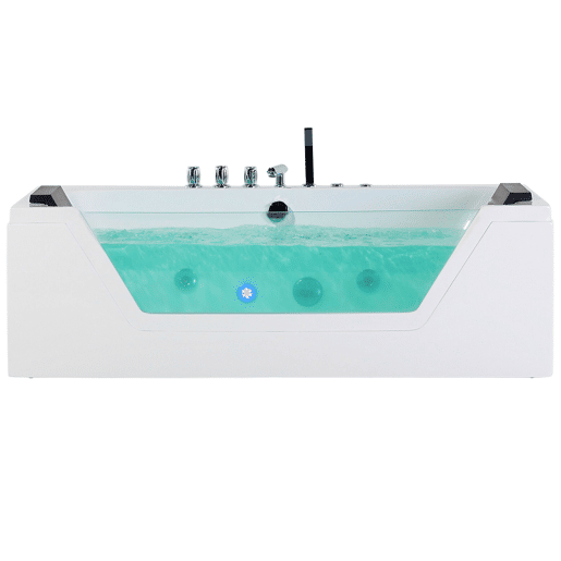 Banheira de hidromassagem de canto com LED SAMANA Branco
