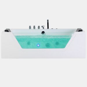 Banheira de hidromassagem de canto com LED SAMANA Branco
