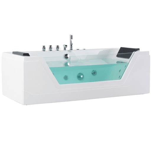 Banheira de hidromassagem de canto com LED SAMANA Branco