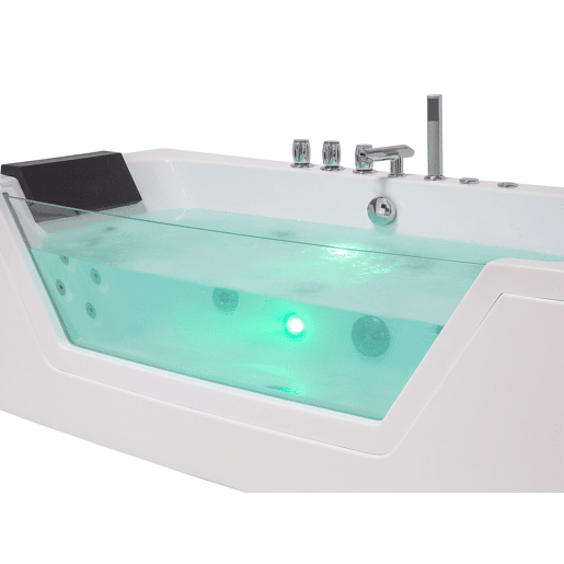 Banheira de hidromassagem de canto com LED SAMANA Branco
