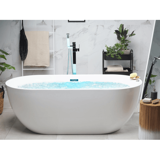 Banheira de hidromassagem independente com LED NEVIS 1700 x 800 mm Branco