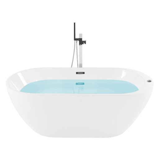 Banheira de hidromassagem independente com LED NEVIS 1700 x 800 mm Branco