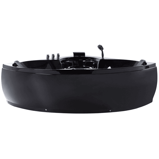 Banheira de hidromassagem de canto com LED SENADO 2050 x 1500 mm Preto