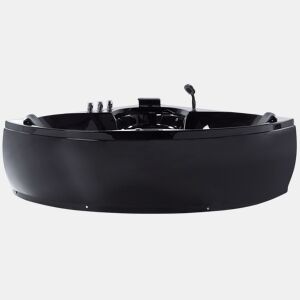 Banheira de hidromassagem de canto com LED SENADO 2050 x 1500 mm Preto
