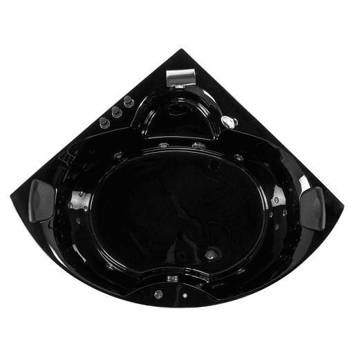 Banheira de hidromassagem de canto com LED SENADO 2050 x 1500 mm Preto