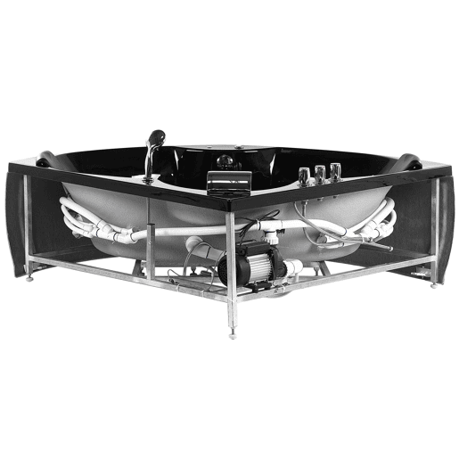 Banheira de hidromassagem de canto com LED SENADO 2050 x 1500 mm Preto