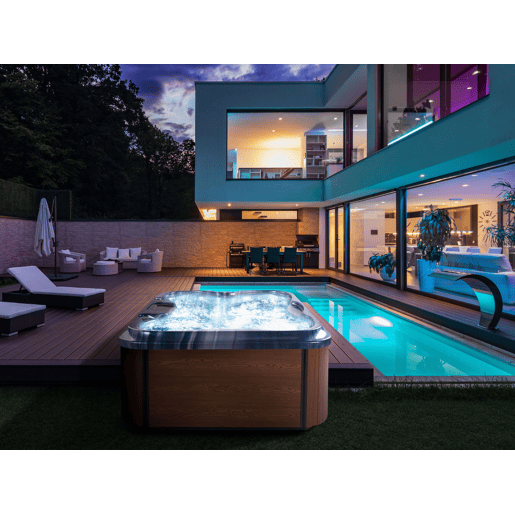 Banheira de hidromassagem com LED para exterior ARCELIA Azul