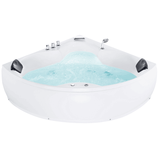 Banheira de hidromassagem de canto com LED SENADO 2050 x 1500 mm Branco