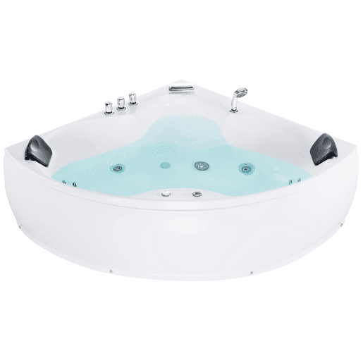 Banheira de hidromassagem de canto com LED SENADO 2050 x 1500 mm Branco