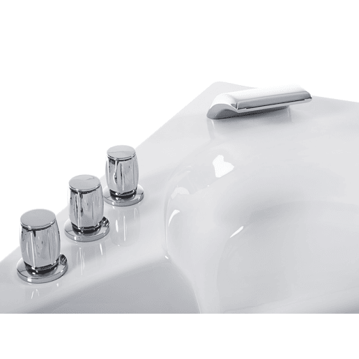 Banheira de hidromassagem de canto com LED SENADO 2050 x 1500 mm Branco