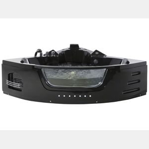 Banheira de hidromassagem de canto com LED MARTINICA 2140 x 1550 mm Preto