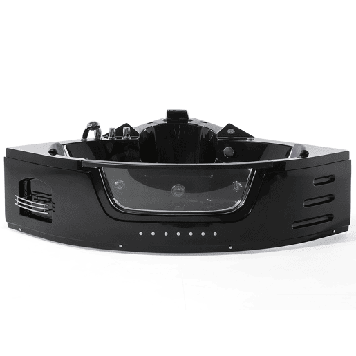 Banheira de hidromassagem de canto com LED MARTINICA 2140 x 1550 mm Preto