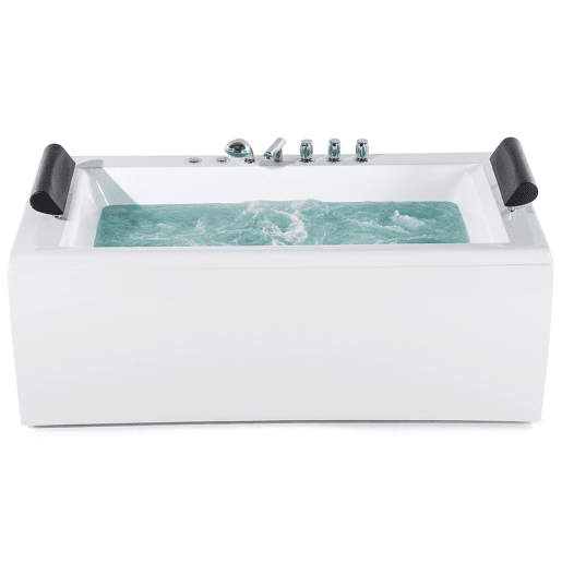Banheira de hidromassagem de canto com LED MONTEGO Branco