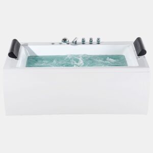 Banheira de hidromassagem de canto com LED MONTEGO Branco