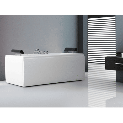 Banheira de hidromassagem de canto com LED MONTEGO Branco