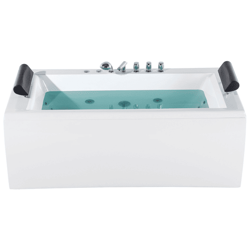 Banheira de hidromassagem de canto com LED MONTEGO Branco