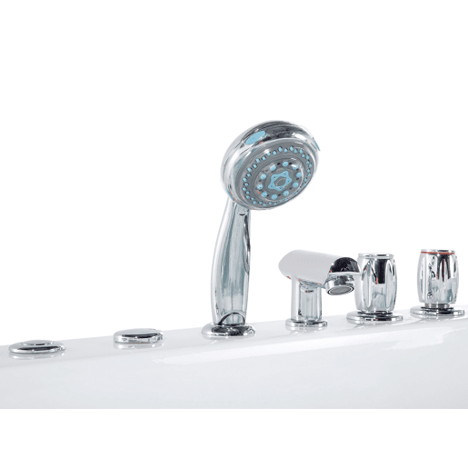 Banheira de hidromassagem de canto com LED MONTEGO Branco
