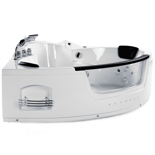 Banheira de hidromassagem de canto com LED MARTINICA 1980 x 1440 mm Branco