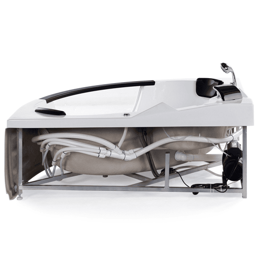 Banheira de hidromassagem de canto com LED MARTINICA 1980 x 1440 mm Branco