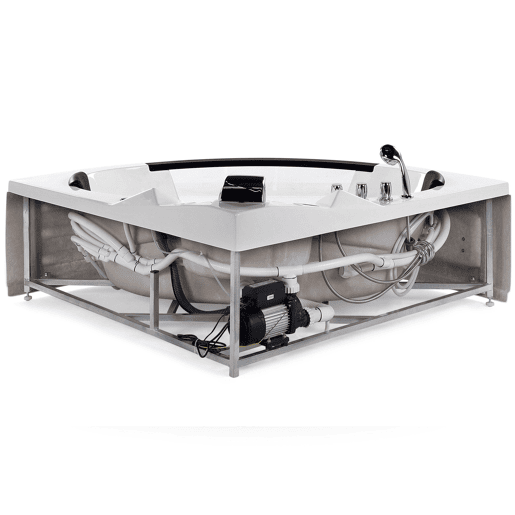 Banheira de hidromassagem de canto com LED MARTINICA 1980 x 1440 mm Branco