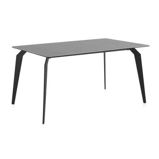 Mesa cinza tampo de cerâmica e perna de metal 150X90 cm