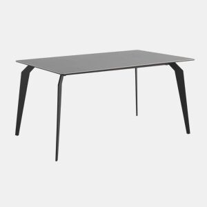 Mesa cinza tampo de cerâmica e perna de metal 150X90 cm