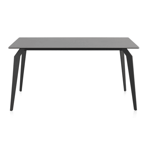 Mesa cinza tampo de cerâmica e perna de metal 150X90 cm