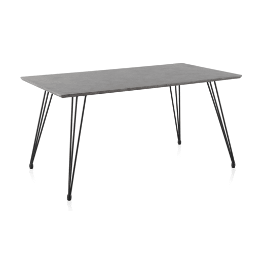 Mesa de melamina efeito concreto e pernas de metal 160X90 cm
