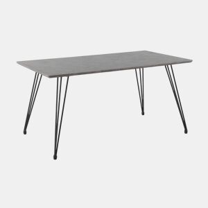 Mesa de melamina efeito concreto e pernas de metal 160X90 cm