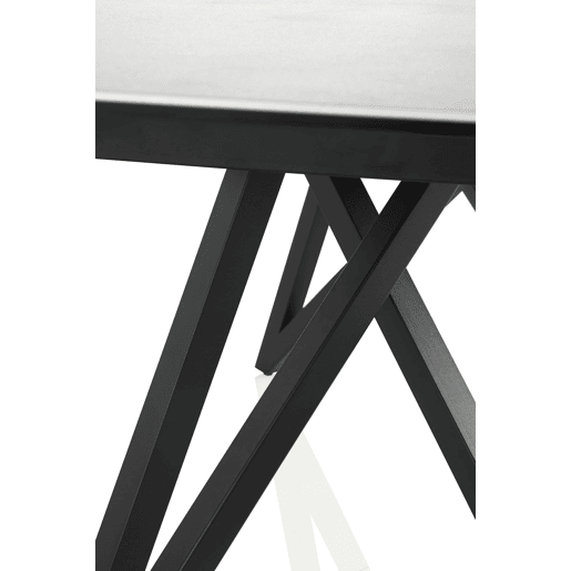 Mesa extensível branca tampo de cerâmica e pernas de metal 160210X90 cm