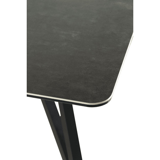 Mesa extensível cinza escuro tampo de cerâmica e pernas de metal 160210X90 cm