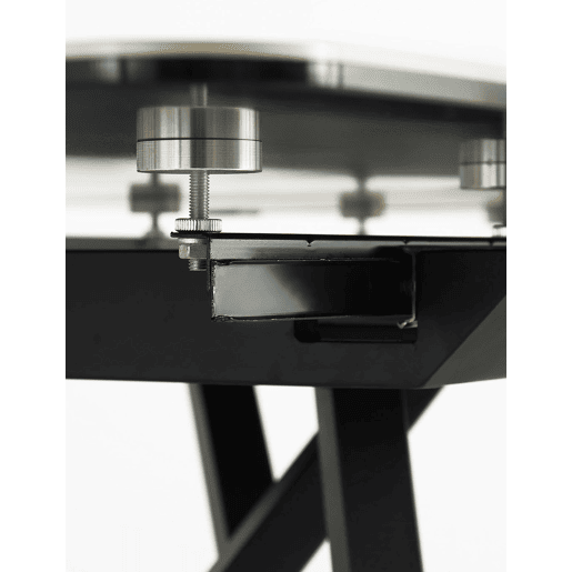 Mesa extensível cinza escuro tampo de cerâmica e pernas de metal 160210X90 cm