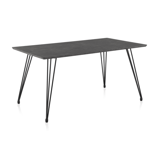 Mesa de melamina com efeito de pedra e pernas de metal 160X90 cm