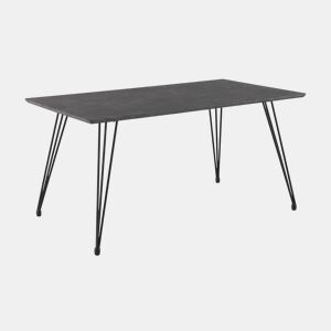 Mesa de melamina com efeito de pedra e pernas de metal 160X90 cm