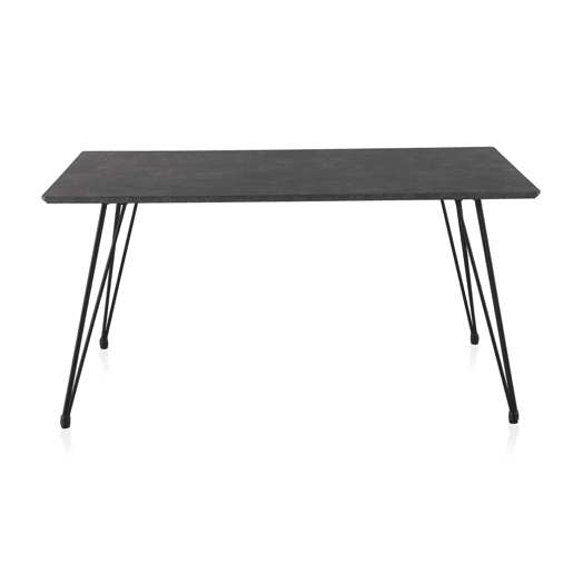 Mesa de melamina com efeito de pedra e pernas de metal 160X90 cm
