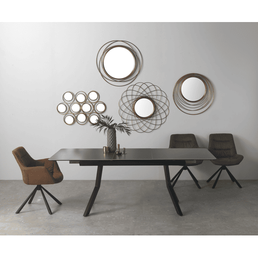 Mesa extensível branca tampo de mármore cerâmico e pernas de metal 160210X90 cm