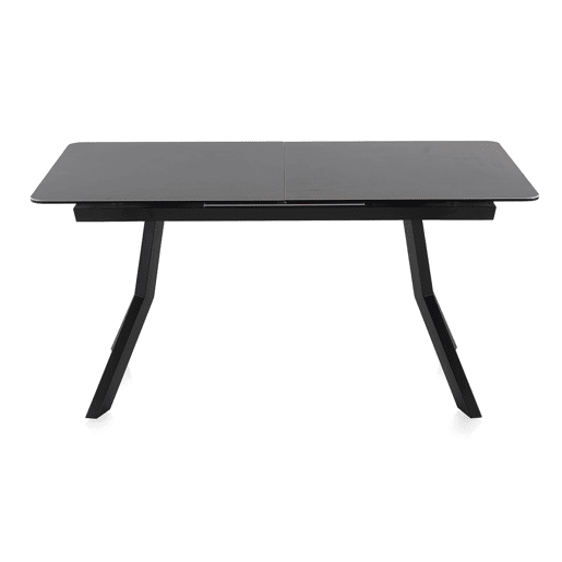 Mesa extensível branca tampo de mármore cerâmico e pernas de metal 160210X90 cm