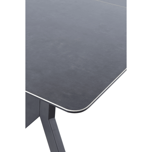 Mesa extensível branca tampo de mármore cerâmico e pernas de metal 160210X90 cm