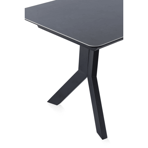 Mesa extensível branca tampo de mármore cerâmico e pernas de metal 160210X90 cm