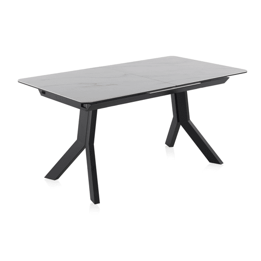 Mesa extensível cinza Tampo de cerâmica e pernas de metal 160210X90 cm