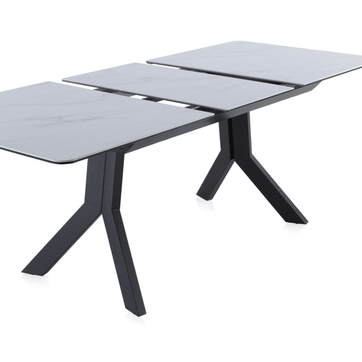 Mesa extensível cinza Tampo de cerâmica e pernas de metal 160210X90 cm