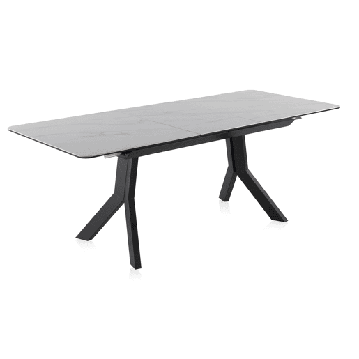 Mesa extensível cinza Tampo de cerâmica e pernas de metal 160210X90 cm