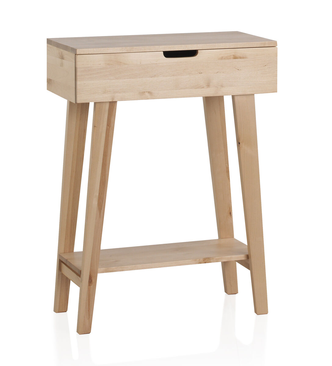 Mesa auxiliar de madera natural