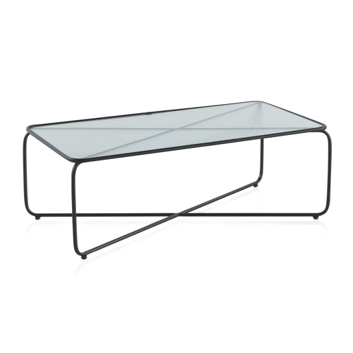 Mesa de centro de metal com tampo de vidro Mesa de centro de metal com tampo de vidro