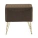 Taburete Tapizado De Terciopelo Con Patas Doradas Taburete Tapizado De Terciopelo Con Patas Doradas Marron