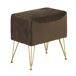 Taburete Tapizado De Terciopelo Con Patas Doradas Taburete Tapizado De Terciopelo Con Patas Doradas Marron