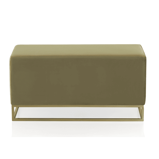 Banco Estofado Em Veludo Verde Com Base Dourada Banco Estofado Em Veludo Verde Com Base Dourada