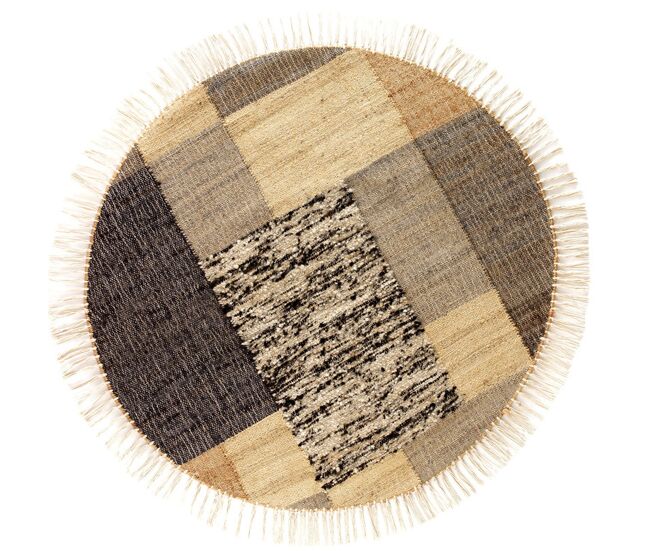 Alfombra de yute/lana/alg. 120cm día