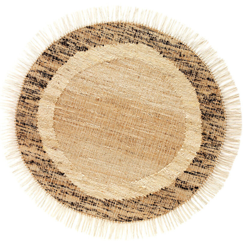 Alfombra de yute/lana/alg. 120cm diam.